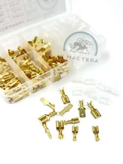 Соединительная обжимная клемма. 180 штук с кейсом. Набор клемм с изоляцией в удобном боксе.