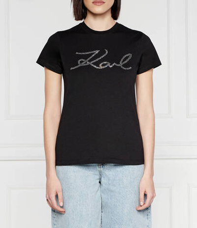 Футболка rhinestone Karl Lagerfeld - черный(241W1713)