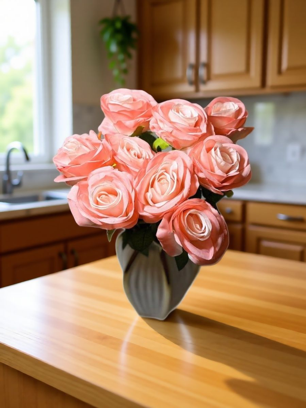 Искусственные цветы, желтые подсолнухи / Высота 44 см. 9 стебелей 9 бутонов/