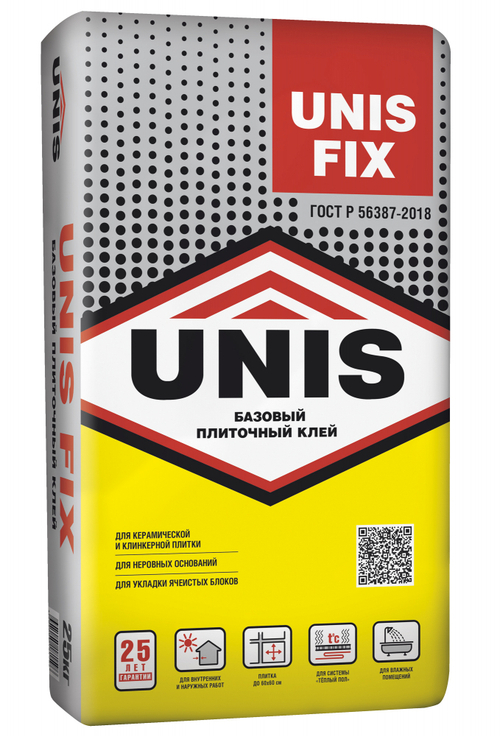 Клей UNIS FIX для керамической плитки 25кг