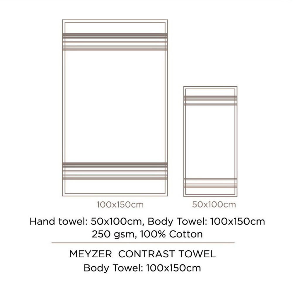 Полотенце 100х150 Hamam Meyzer Contrast с синим оливковое