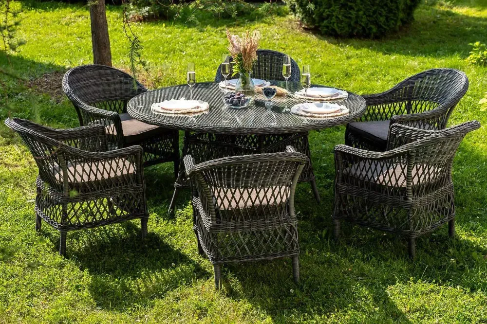 "Эспрессо–150 S" обеденная группа плетеная, цвет графит