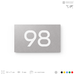 Табличка с номером 98 на дверь квартиры, для офиса, кабинета, аудитории, склада, серая 120х70 мм, Айдентика Технолоджи