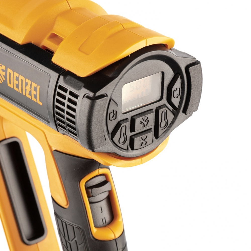 Фен технический HG-2000E, 2000 Вт, 2 режима, LCD дисплей Denzel