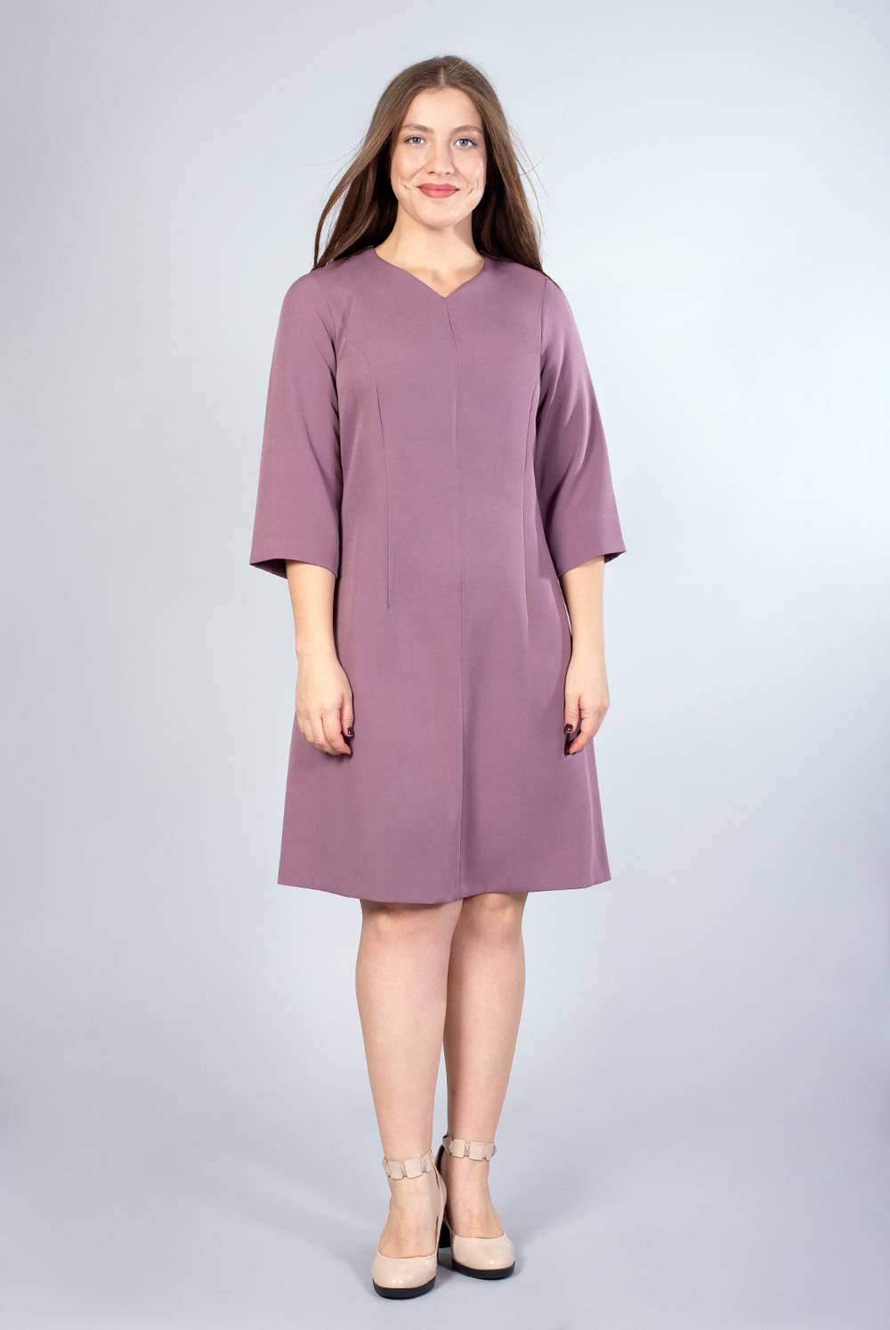 Офисное платье 3375ВЕ, какао крем #89КК053375ВЕ