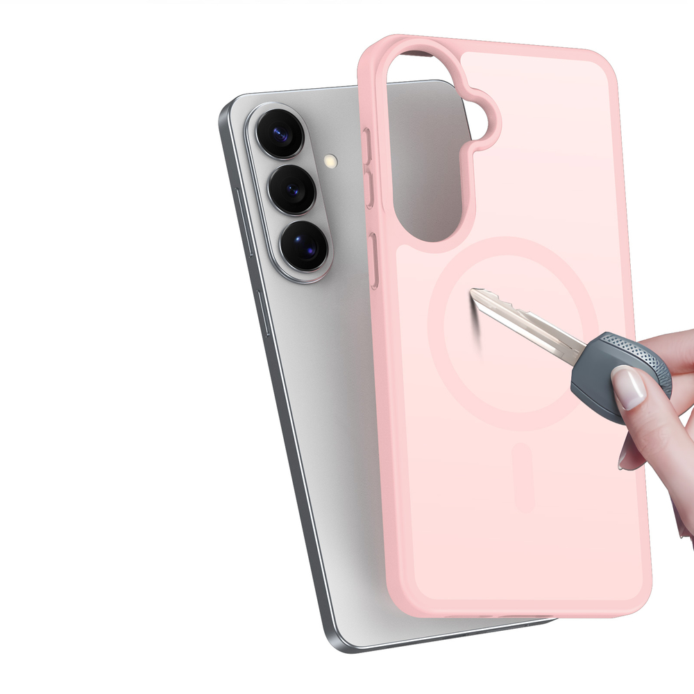 Чехол светло-розового цвета с MagSafe для Samsung Galaxy S26+ Плюс, серия Yind Series от Dux Ducis