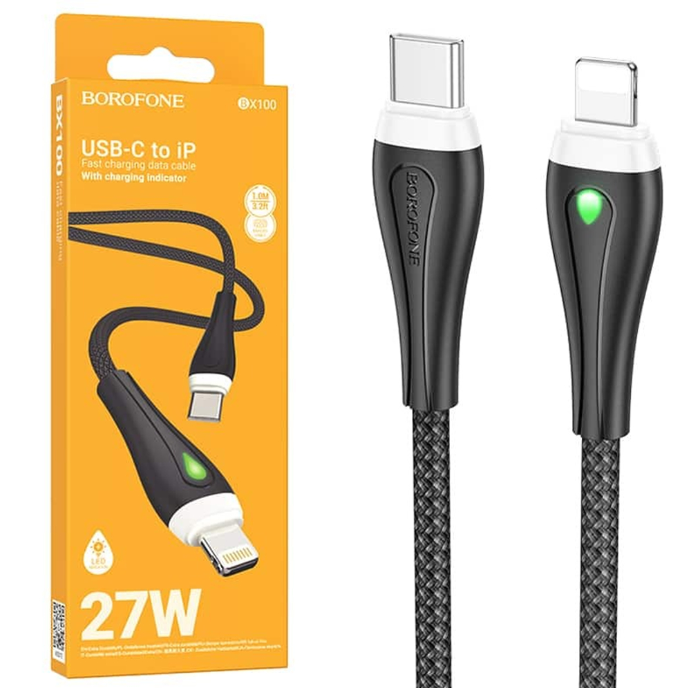Кабель Lightning -TypeC BOROFONE BX100 PD 27W (черный) 1м