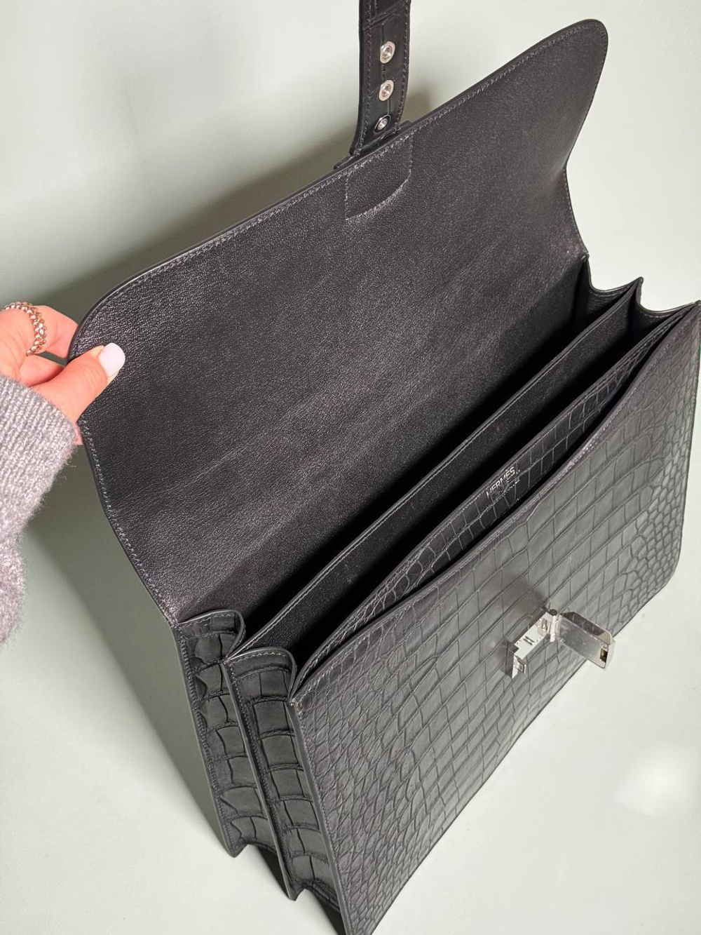 Портфель Hermes из кожи крокодила