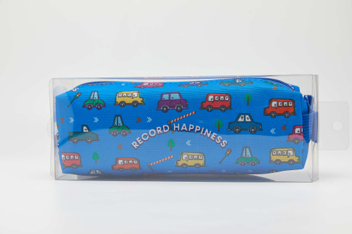 Детский пенал с рисунками машинок и автобусов