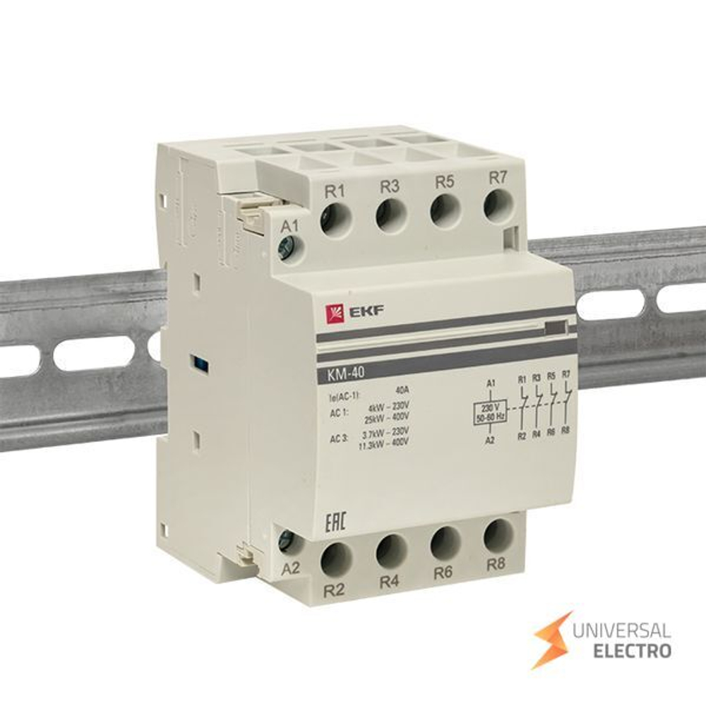 Контактор модульный КМ 40А 4NC (3 мод,) EKF PROxima