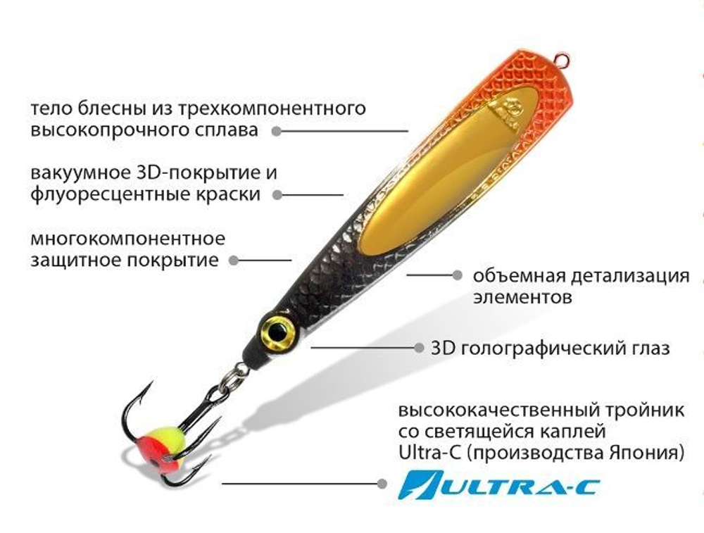 Блесна для рыбалки зимняя AQUA ШНЯГА