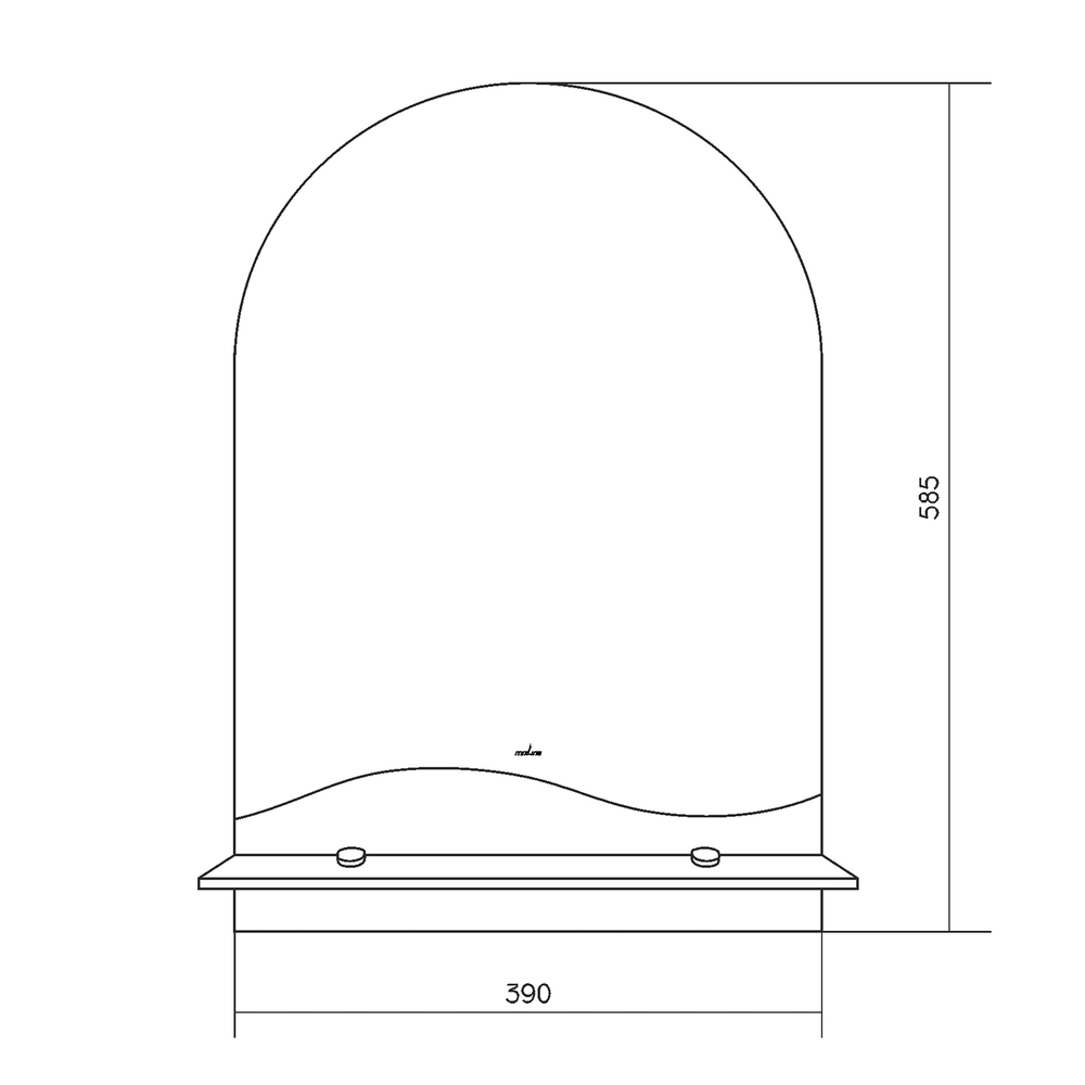 Зеркало MIXLINE "Амели" 390*585 (ШВ) с полкой (К)