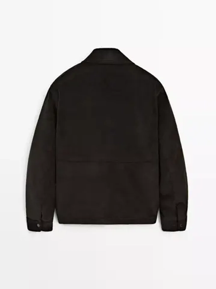 Massimo Dutti Вельветовая куртка с карманами, шоколадный
