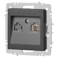 Розетка Intro Accent 6-303-07 информационная RJ45, IP20, СУ, графит