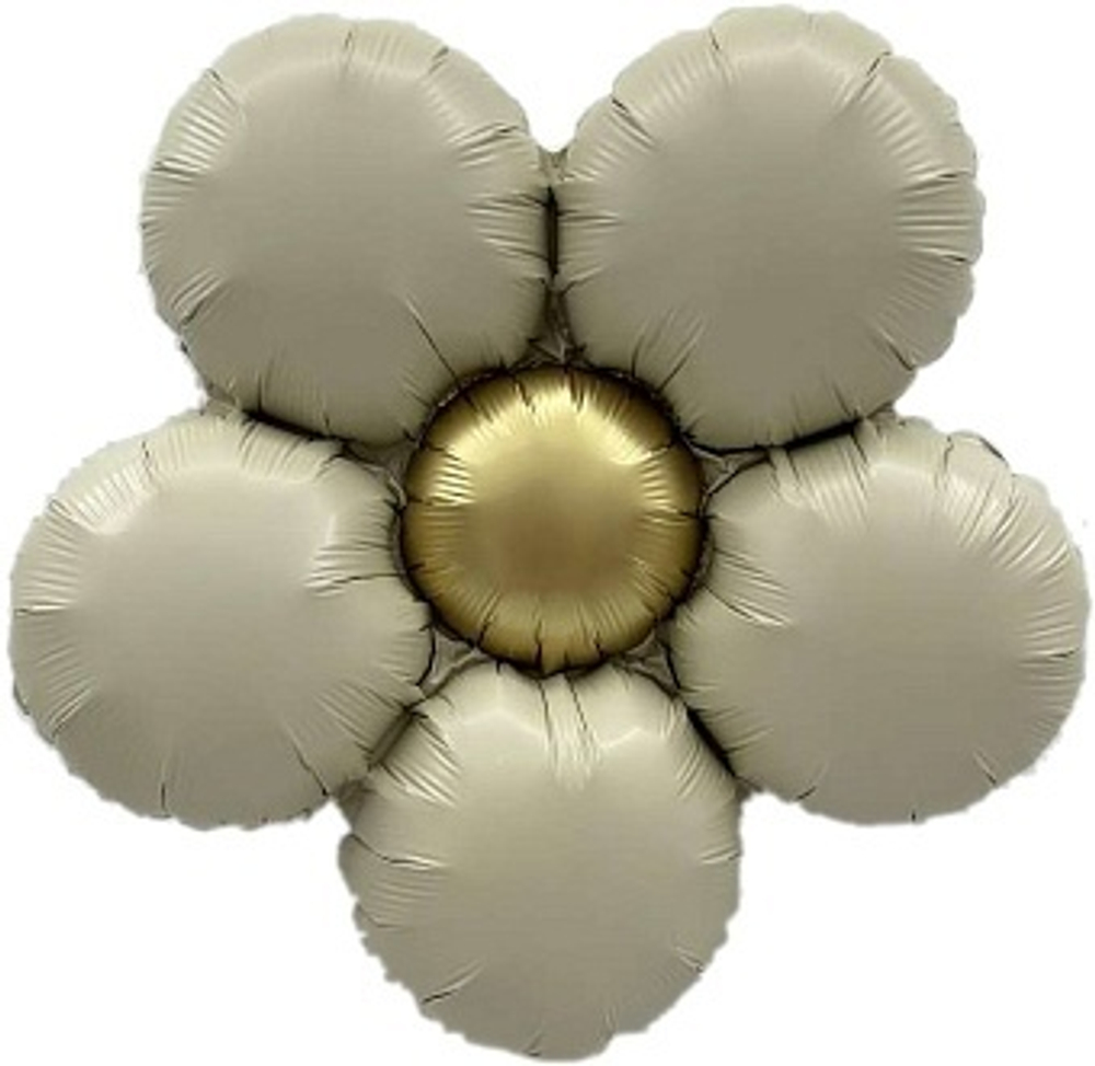 К Мини фигура Цветок Ромашка (надув воздухом) Кремовый Сатин 18''/46 см.
