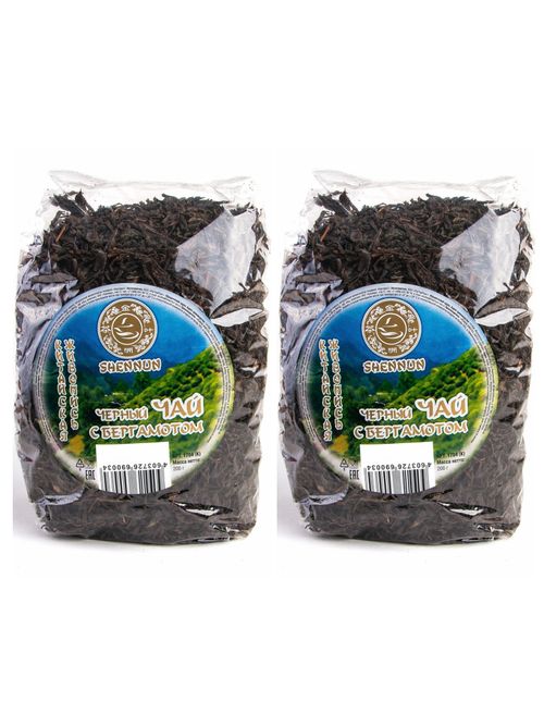 Чай черный Shennun с бергамотом 200 г, 2 шт