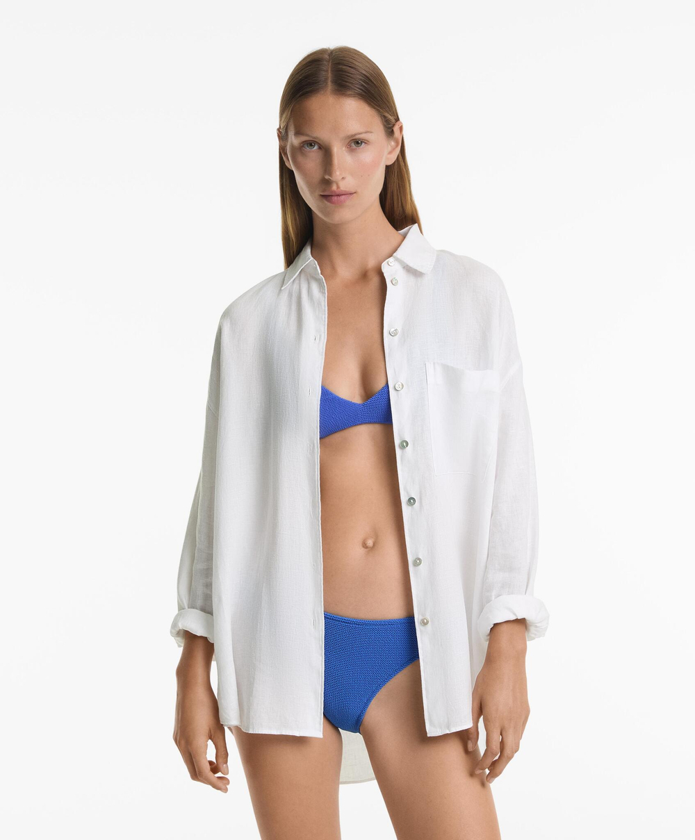 OYSHO Классические трусы-бикини с рельефной текстурой, синий