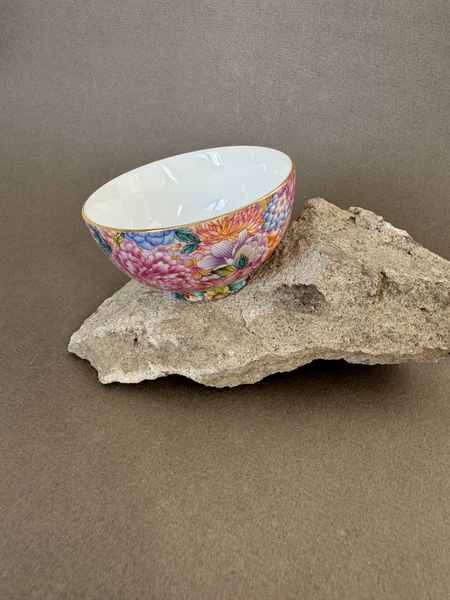 Чашка разноцветная широкая, фарфор, 120мл