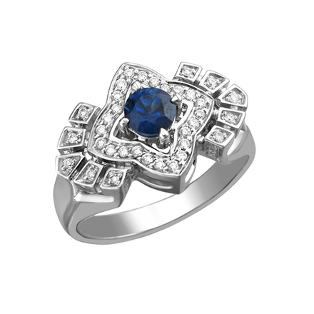 Кольцо с бриллиантами  из белого золота JA-K-212948-1