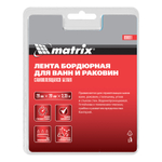 Лента бордюрная для ванн и раковин, 20 мм х 20 мм х 3.35 м Matrix