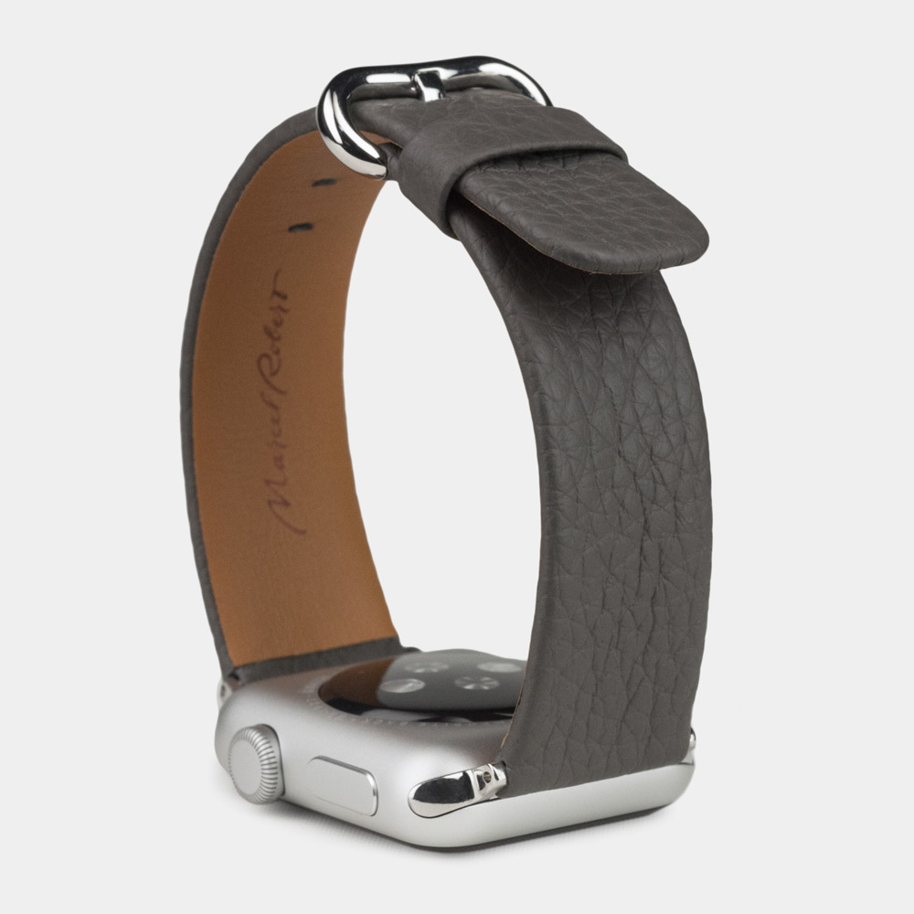 Ремешок для Apple Watch 44/45/46 mm из кожи теленка, серого цвета