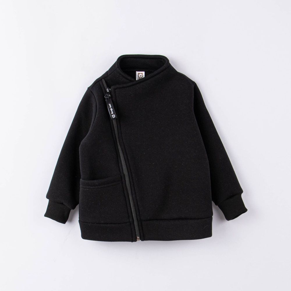 Толстовка с косой молнией "Уголь" утепленная