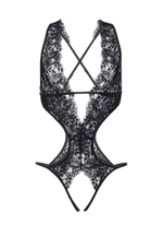 Эротическое боди с глубоким декольте (Размер: 50-52) (Цвет: черный)