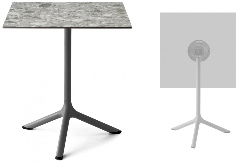 Стол ламинированный обеденный складной Scab Design Tripe Folding, антрацит, зернистый