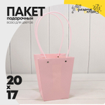 Пакет подарочный 20х17х12 Ваза для цветов (Розовый)