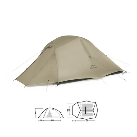 Палатка Naturehike Cloud Up Pro Si 3-местная, алюминиевый каркас, янтарная, артикул CNK2350WS020-3MRS