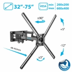 Кронштейн наклонно-поворотный KROMAX CORBEL-9, до 75 дюймов