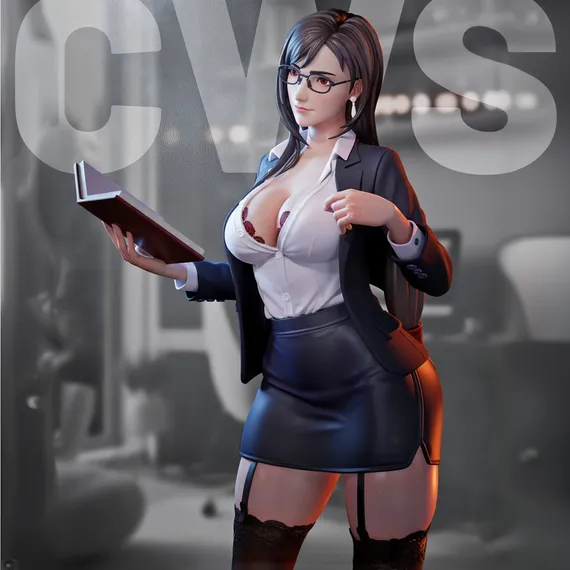 Tifa office lady - Final Fantasy