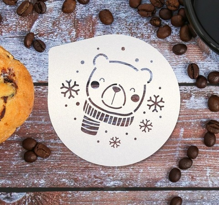 Трафарет для кофе "Мишка" 9,5*8,5 см