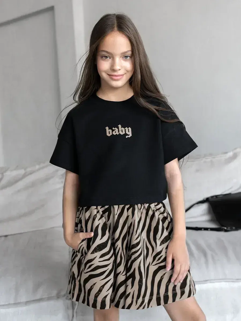 Летний костюм зебра для девочки