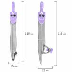 Готовальня BRAUBERG SCHOOL KIT, 11 предметов, циркуль 115 мм, циркуль 125 мм, чертежные принадлежности, лавандовый цвет, 210714
