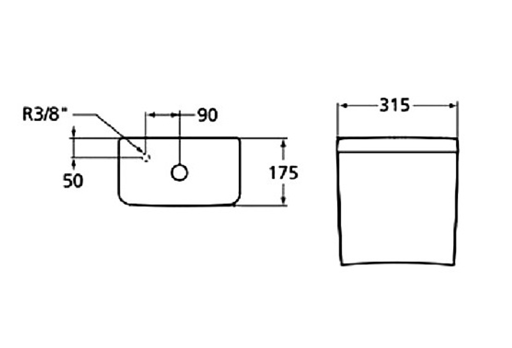 Бачок для унитаза Ideal Standard CONNECT CUBE нижняя подводка (E797001)