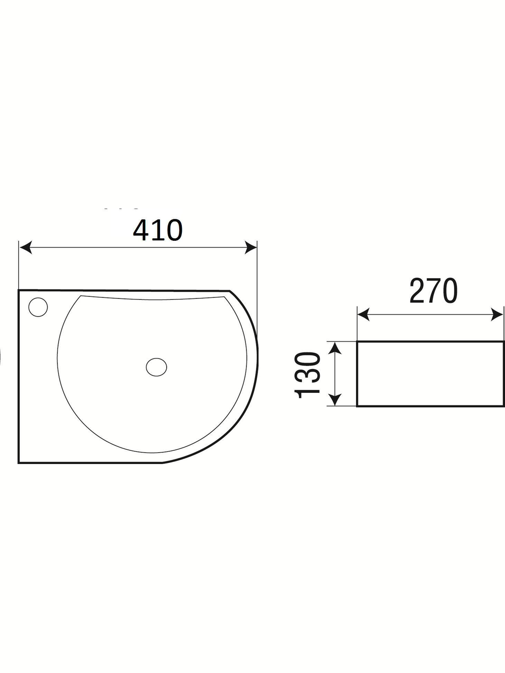 Раковина подвесная WeltWasser WW AISBACH 5014L 410х270х130