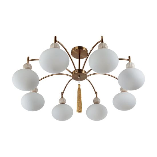 8272/8C NEOCLASSI латунь/бежевый/белый, металл/керамика/стекло Люстра потолочная Е14 8*40W 220V GLORIYA