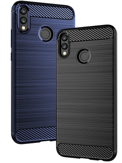 Чехол для Honor 8X цвет Blue (синий), серия Carbon от Caseport