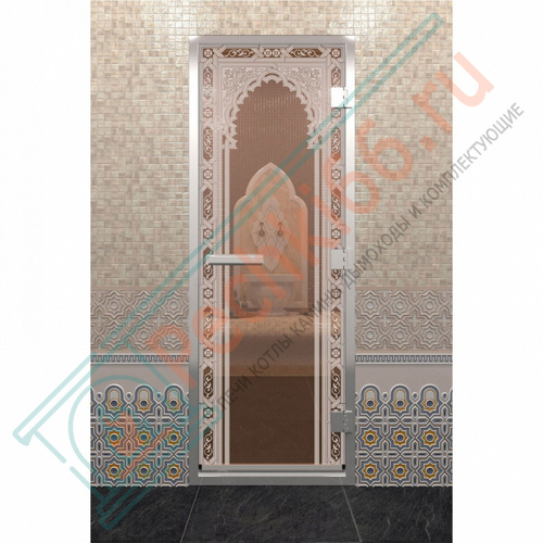 Стеклянная дверь DoorWood «Хамам Восточная Арка Бронза» 1900х700 (по коробке) в Кирове