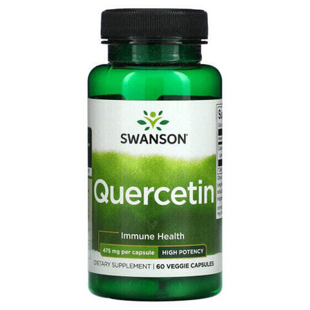 Антиоксиданты Swanson, Кверцетин, 475 мг, 60 растительных капсул