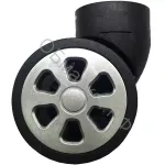 Колесо PLG-K 005/1, d57, чёрный, серебро и жёлтая вставка