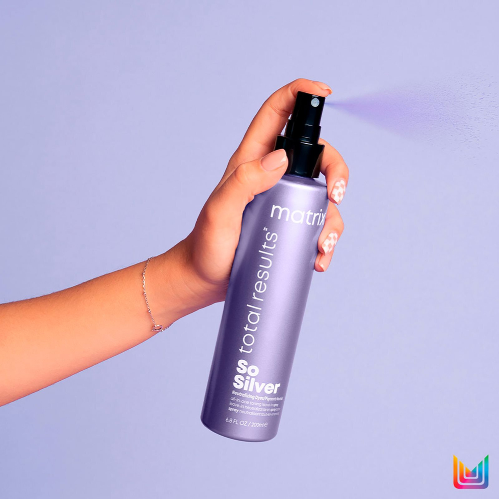 Matrix Total Results So Silver So Silver - лак для волос, нейтрализующий желтоватый оттенок /   200  ml  / GTIN 884486496485