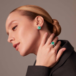 Серьги с Изумрудом и Бриллиантами, Е0143-140/1