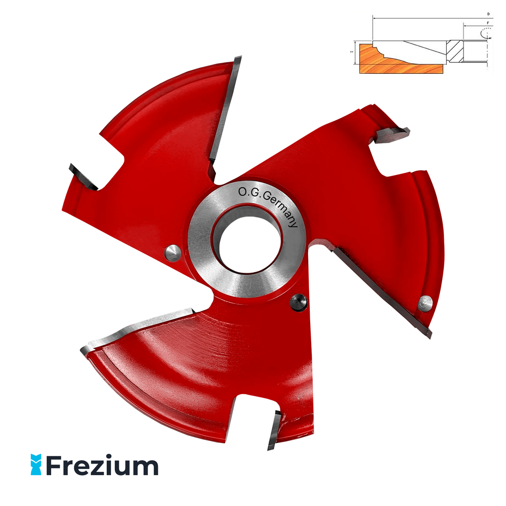 Филёночная насадная твердосплавная фреза по дереву "O.G.Germany" (200x32x25 Z3+3) Филёночная насадная твердосплавная фреза по дереву "O.G.Germany" (200x32x25 Z3+3)