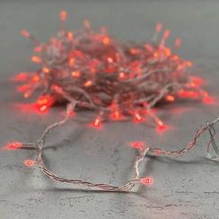 Светодиодная нить 100 красных LED ламп, 10 м., 24В., прозрачный провод ПВХ, LTC (PST100-10-1R)