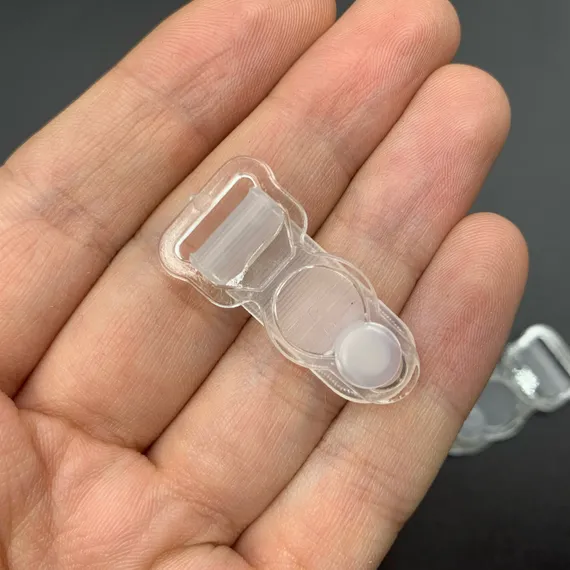 Застежки для чулок прозрачные 10 мм (4 шт) пластик, Греция