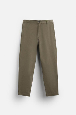 ZARA БРЮКИ ЧИНОС SLIM FIT, СВЕТЛО-ЗЕЛЕНЫЙ