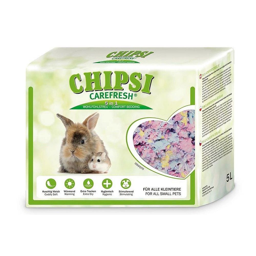 CHIPSI CAREFRESH CONFETTI - наполнитель разноцветный для птиц и мелких домашних животных 5л