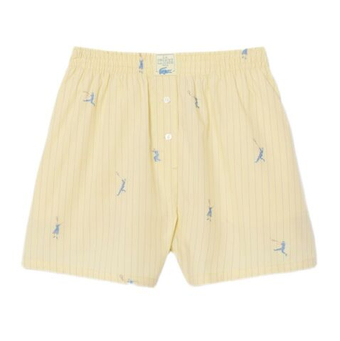 Женские Шорты теннисные Lacoste Cotton Poplin Boxer - yellow/blue
